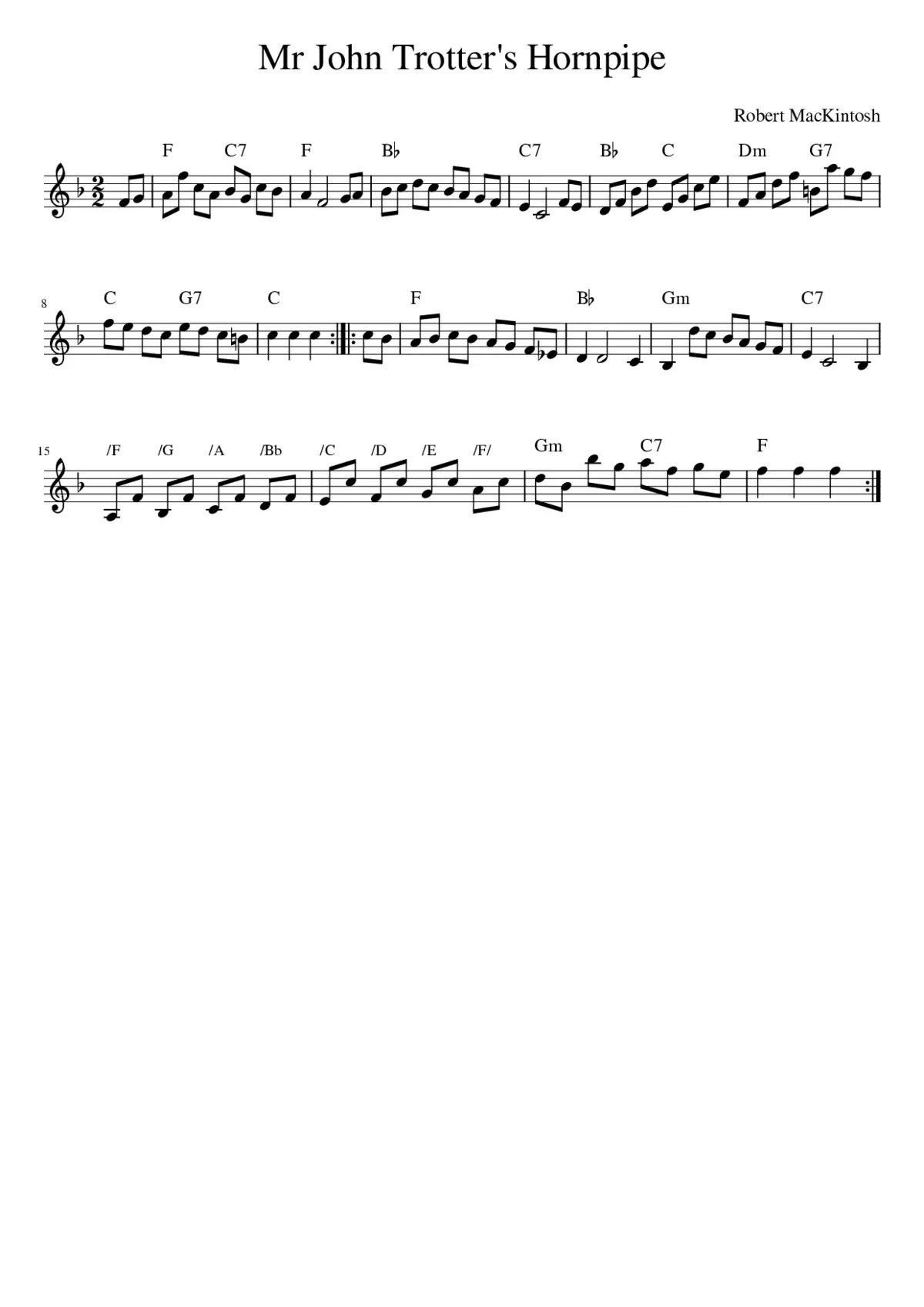 Mr John Trotter's Hornpipe - Page 1