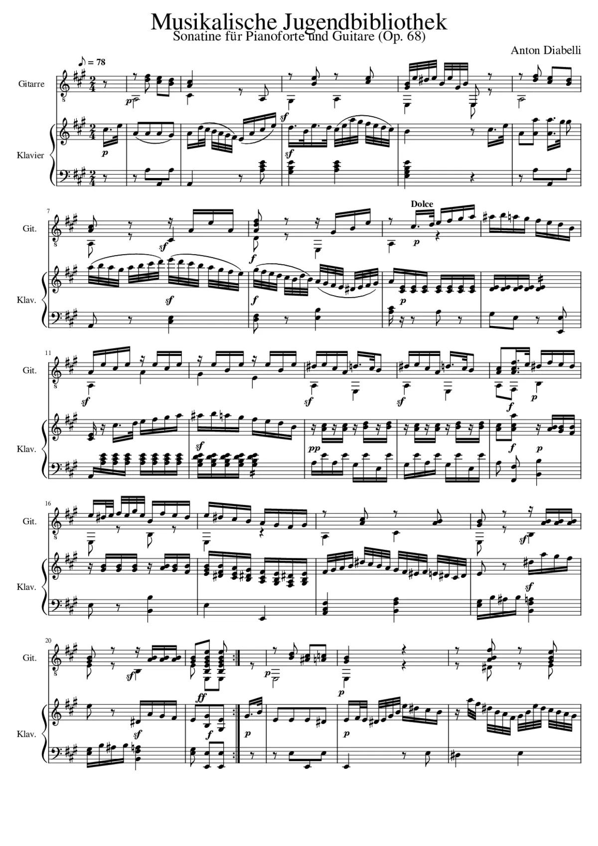 Sonatine in A major Op.68 - Page 1