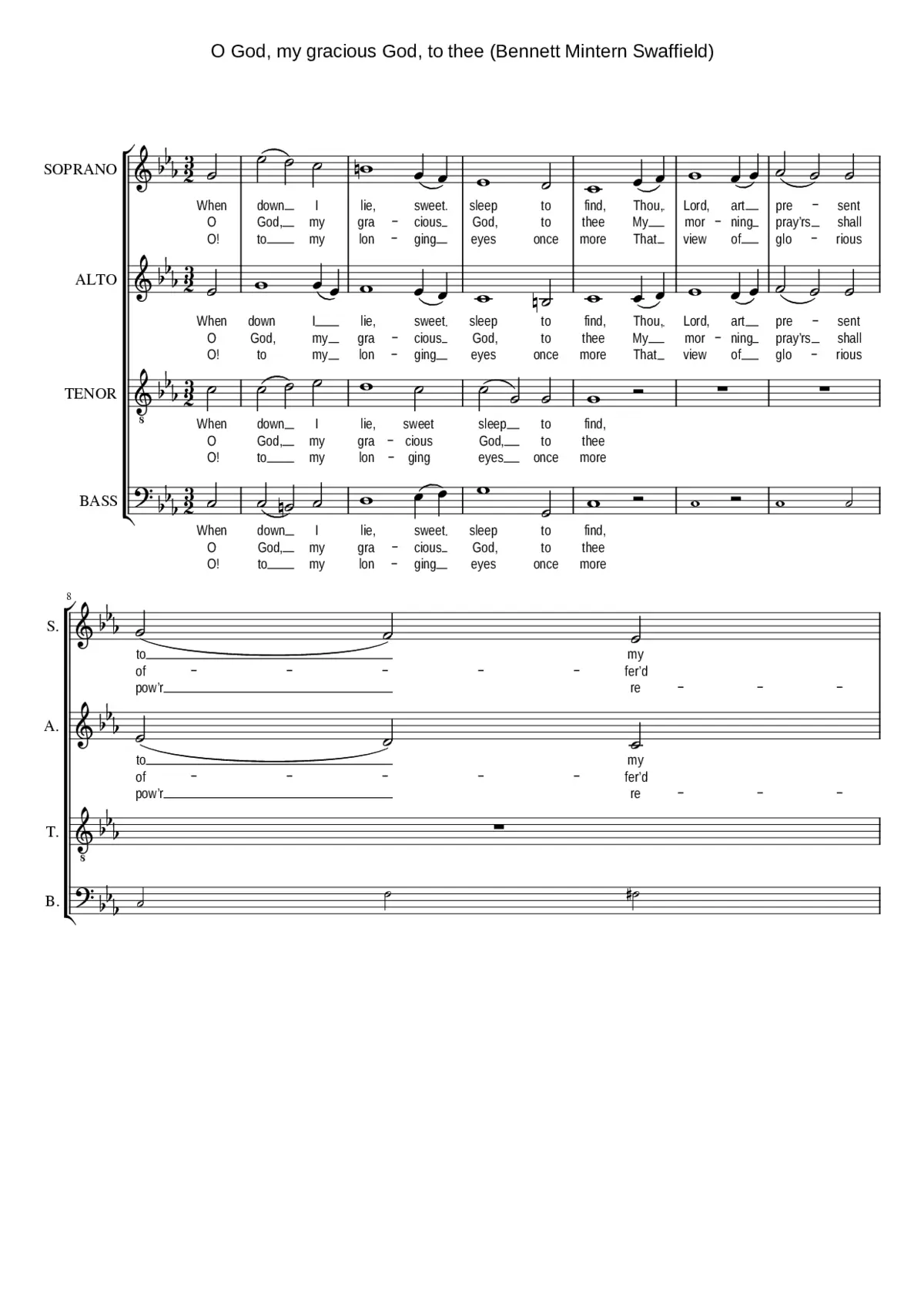 O God my gracious God to thee - Page 1