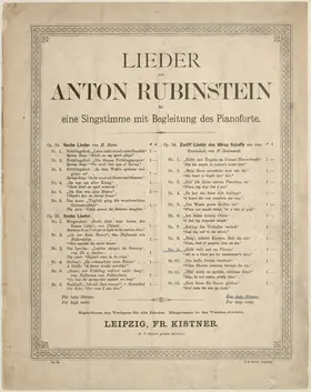 12 Lieder des Mirza-Schaffy aus dem Persischen von F. Bodenstedt in Musik gesetzt für eine Singstimme mit Begleitung des Pianoforte