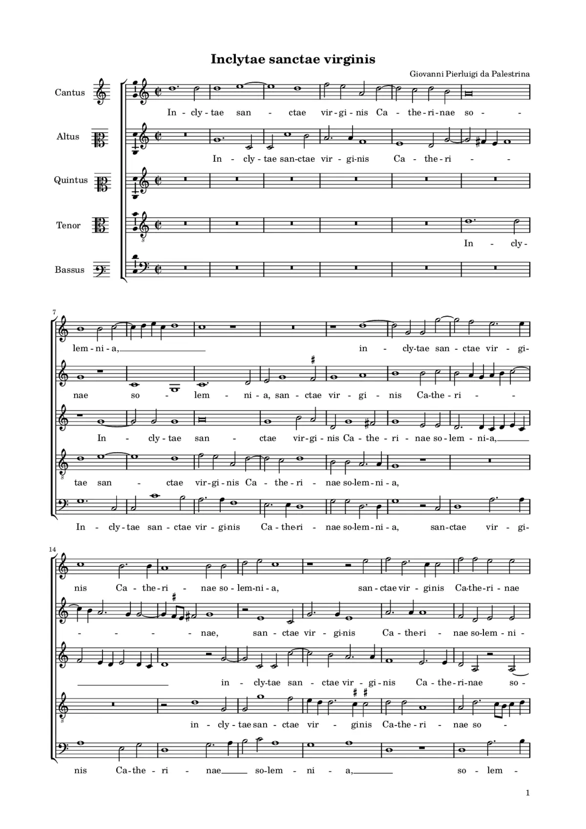 Inclytae sanctae virginis - Page 1