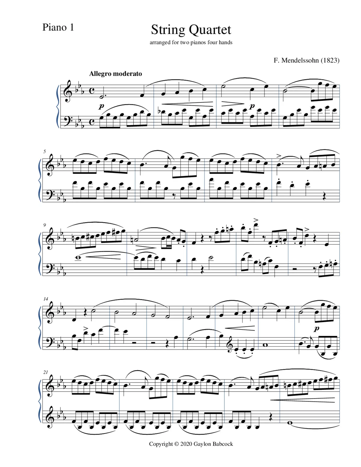 String Quartet - Page 1
