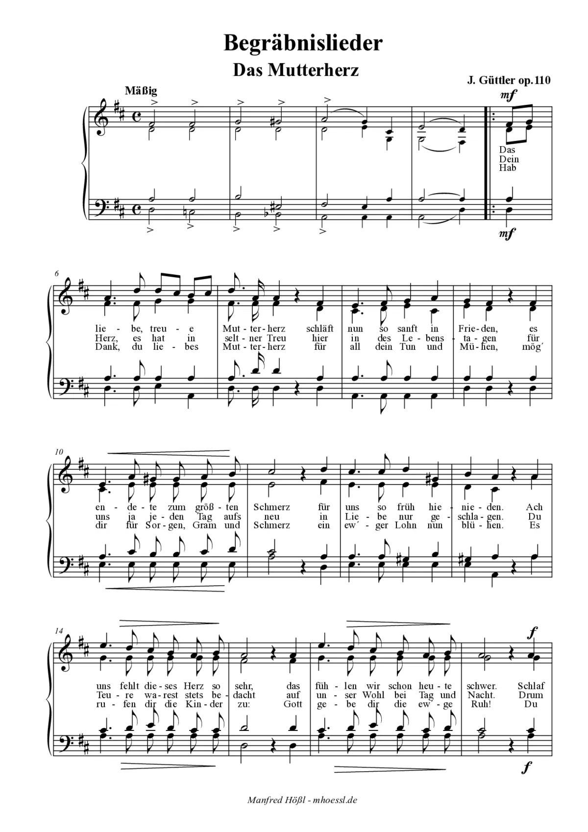 3 Begräbnislieder - Page 1