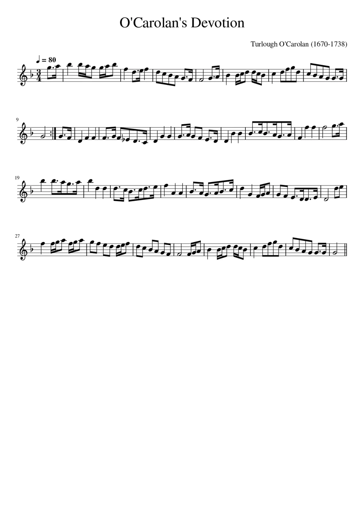 O'Carolan's Devotion - Page 1