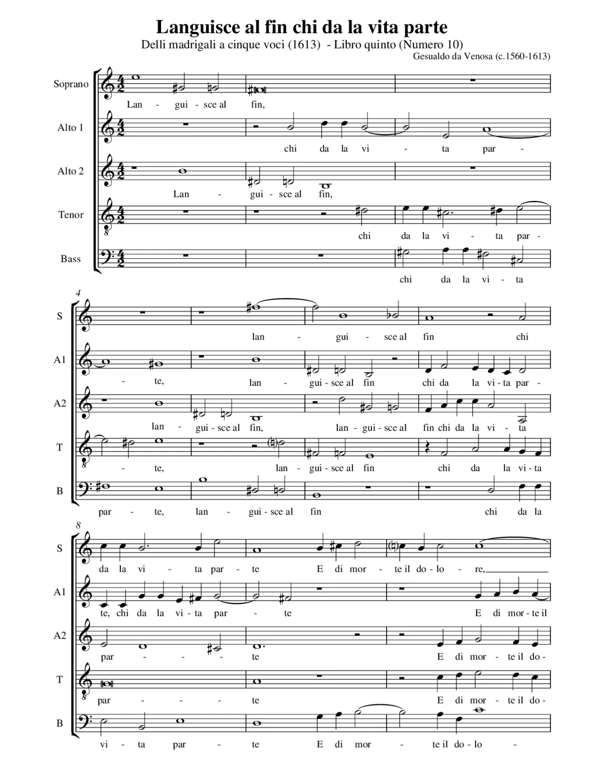 Languisce al fin chi da la vita parte - Page 1