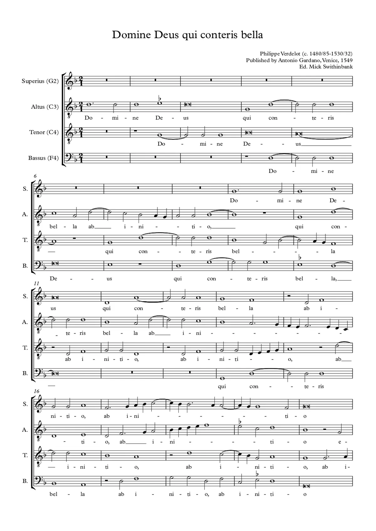 Domine Deus qui conteris bella - Page 1