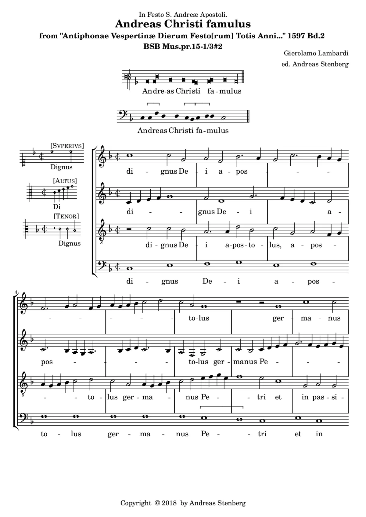 Andreas Christi famulus - Page 1
