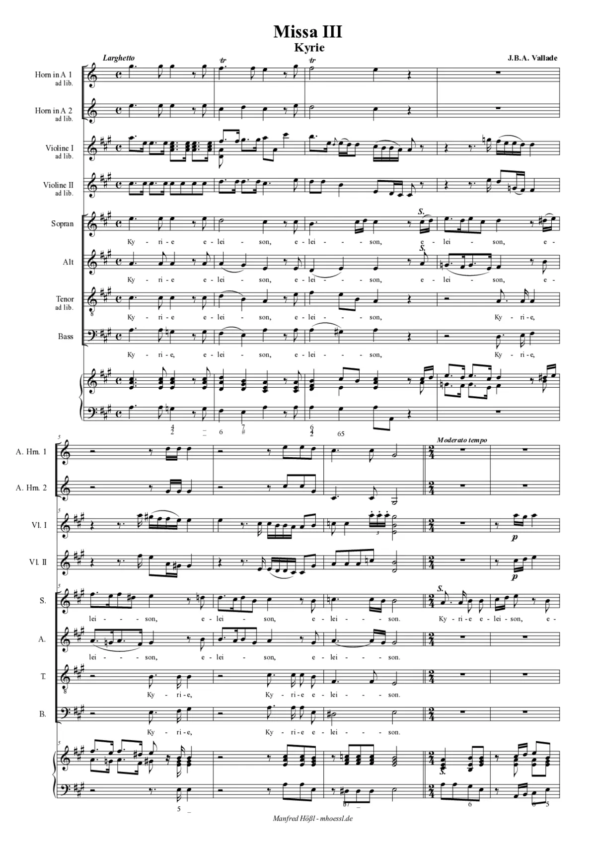 Missa brevis 3 in A - Page 1