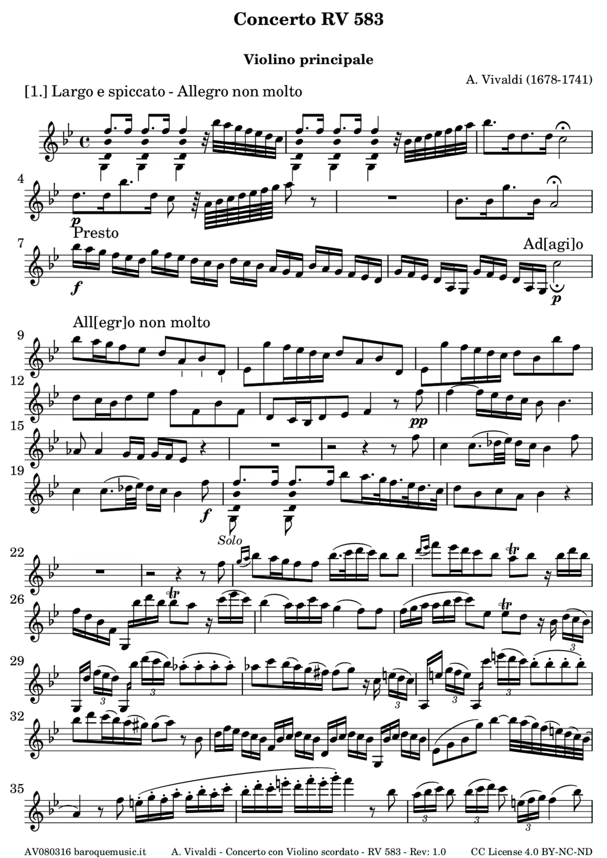 Concerto con violino discordato - Page 1