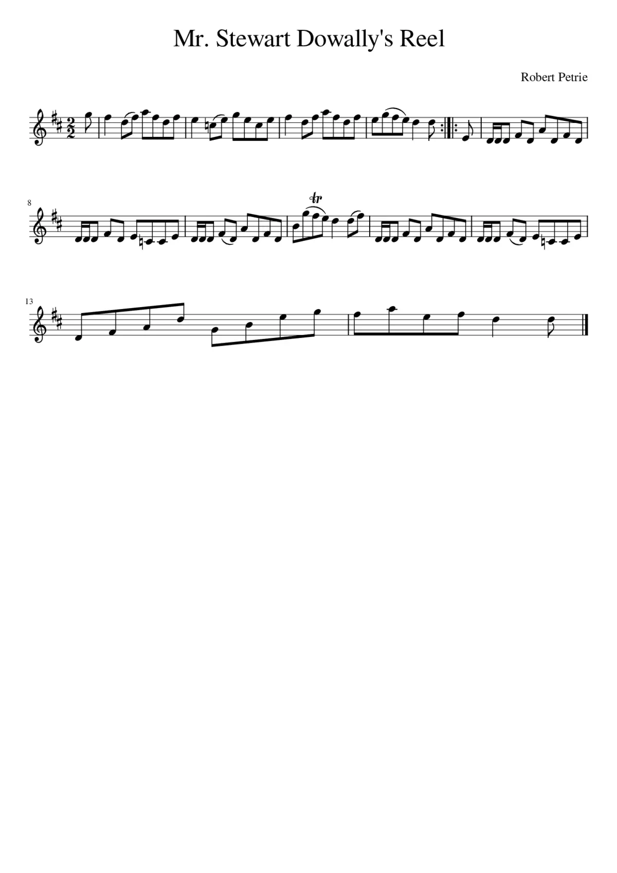 Mr. Stewart Dowally's Reel - Page 1