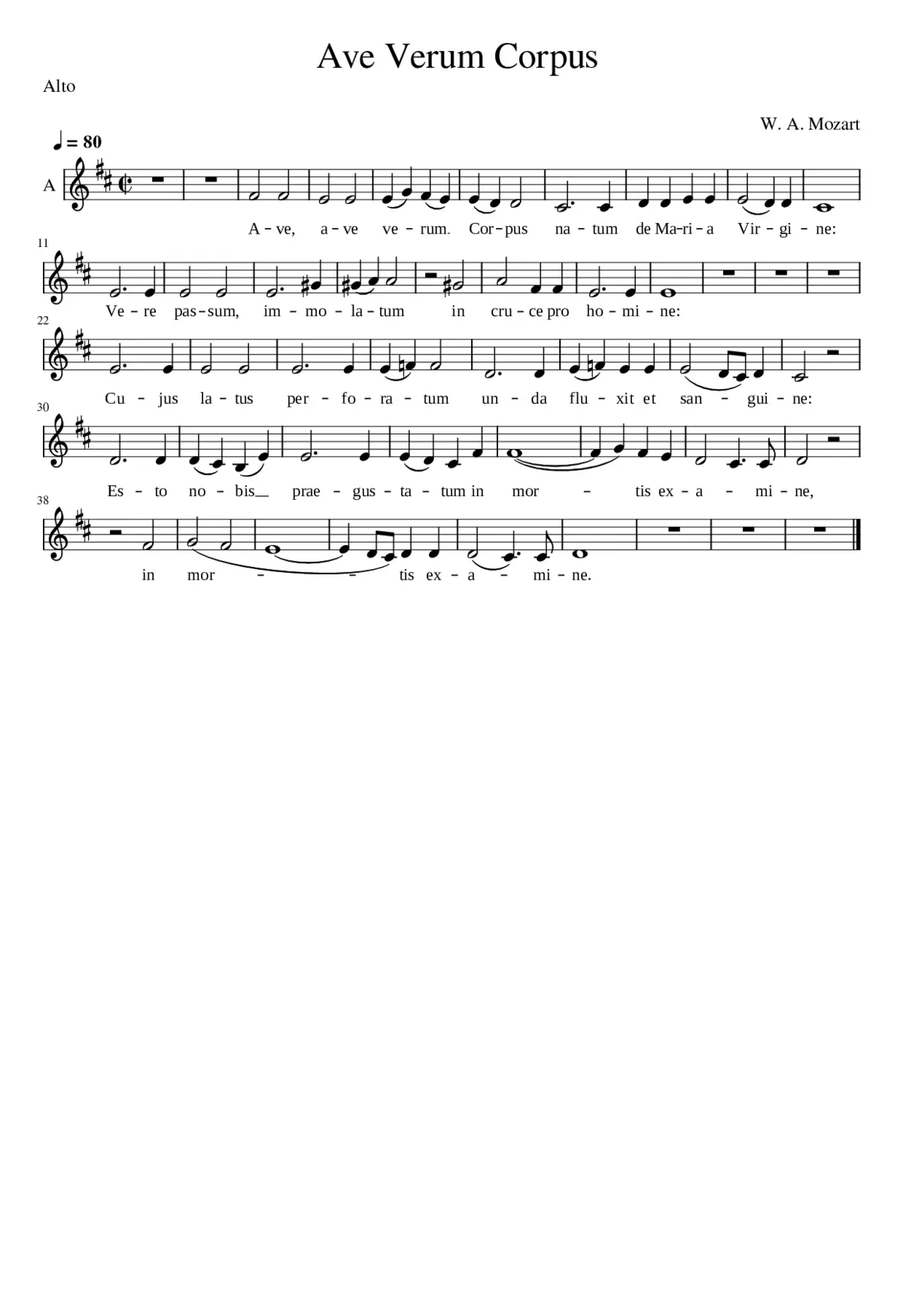 Ave Verum Corpus - Mozart (Alto) - Page 1