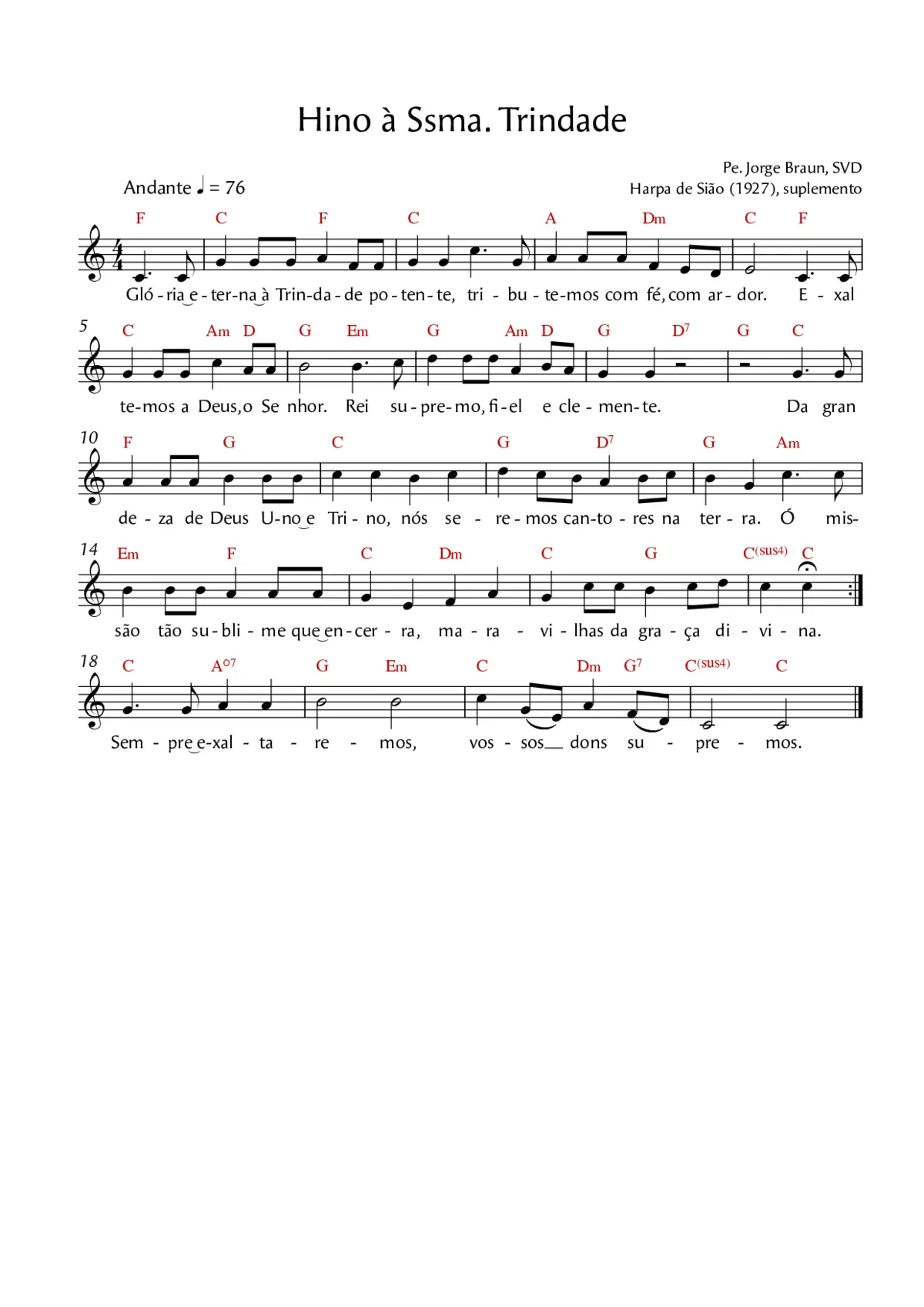 Hino à Santíssima Trindade - Page 1
