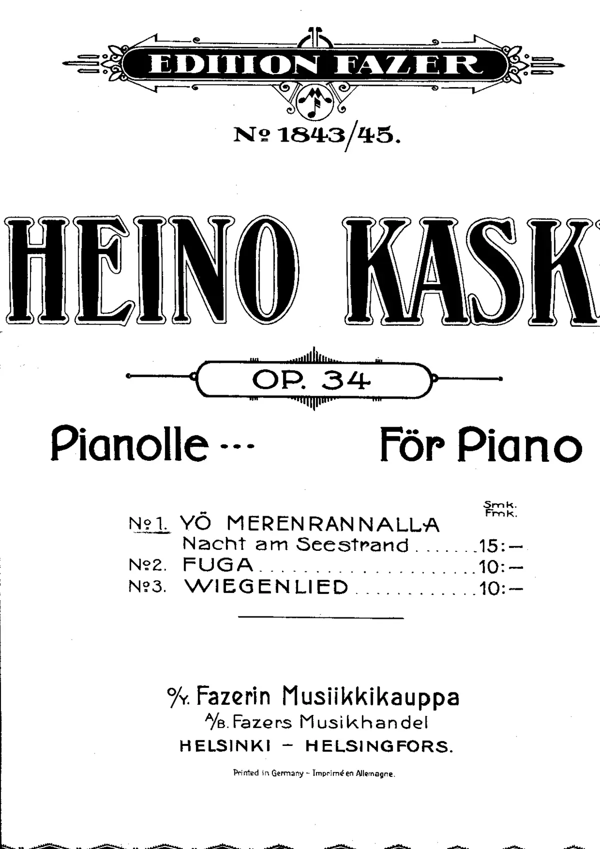 3 Piano Pieces - Page 1