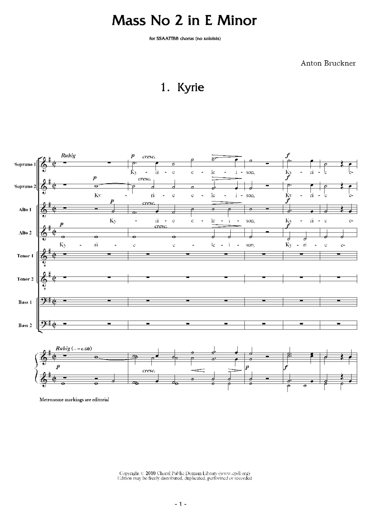 Mass No. 2 in E minor - Page 1
