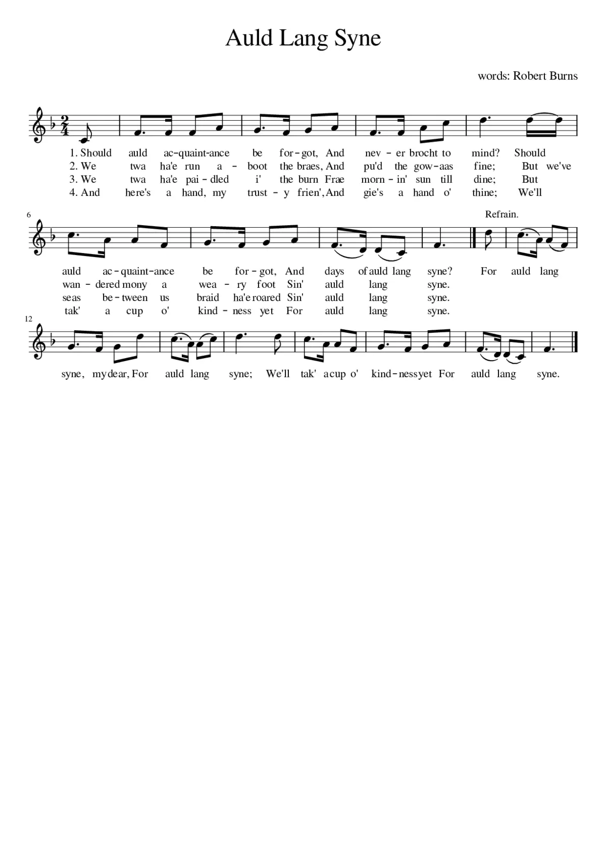auld lang syne - Page 1