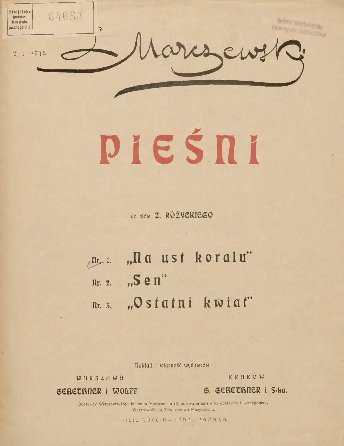 3 Pieśni - Page 1