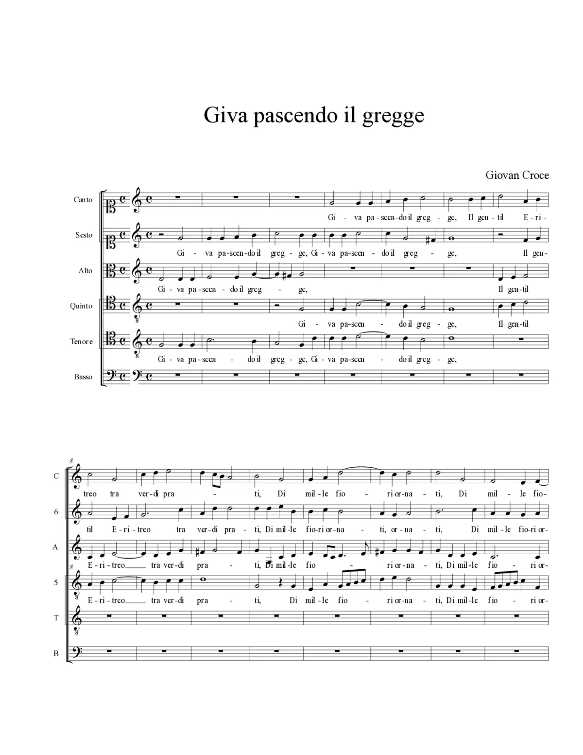 Giva pascendo il gregge - Page 1