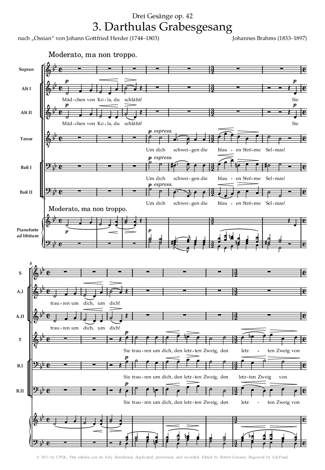 Darthulas Grabesgesang, Op. 42, No. 3 - Page 1