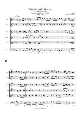 Es ist ein grosser Gewinn, TWV 1:502