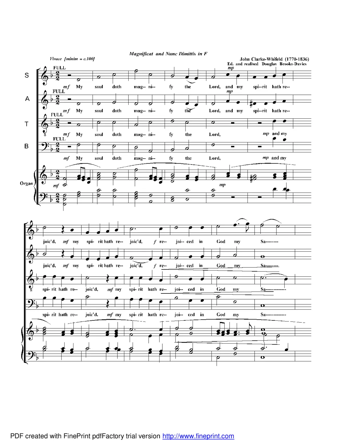 Magnificat and Nunc dimittis in F - Page 1