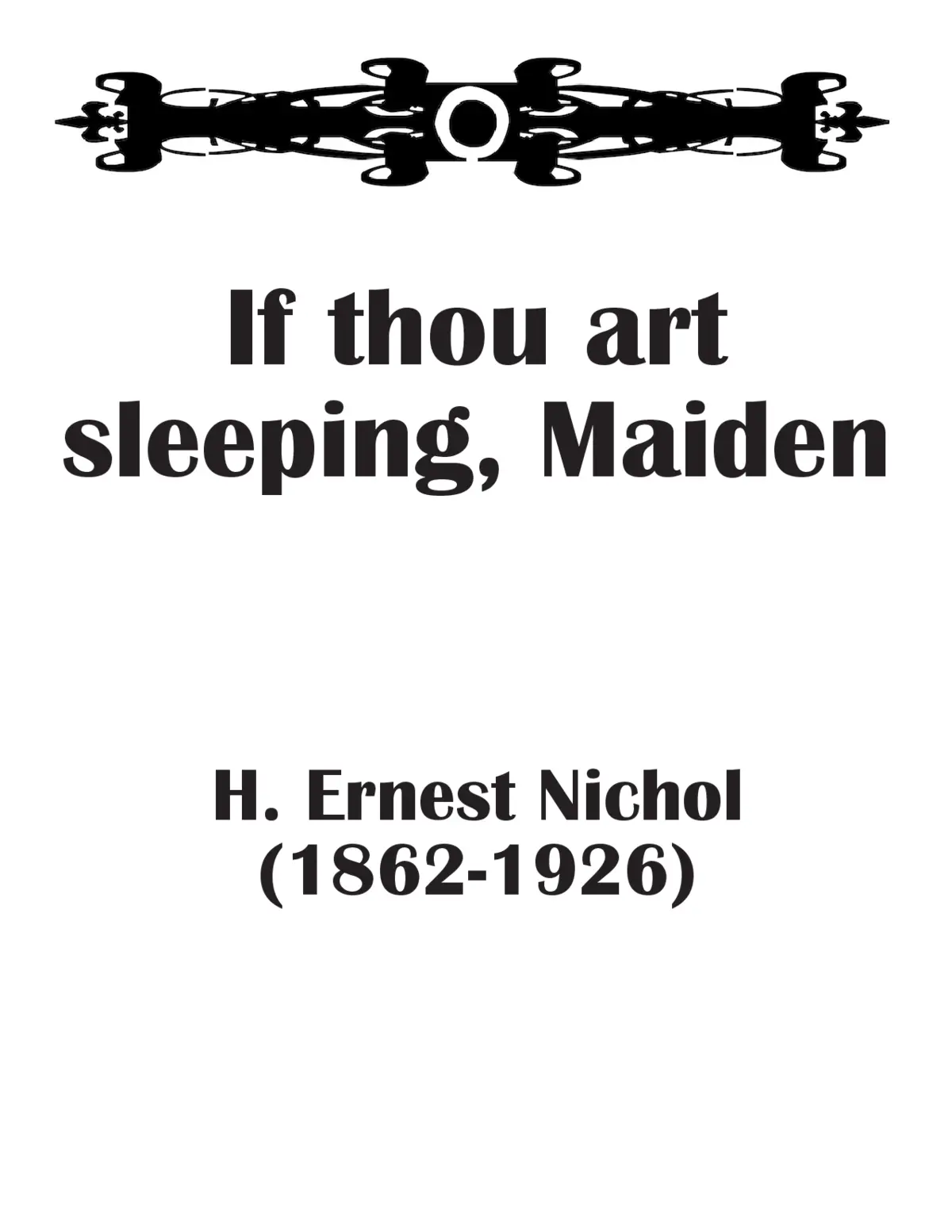 If thou art sleeping, Maiden - Page 1