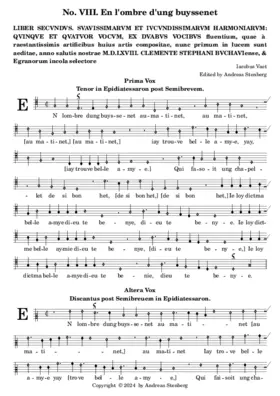 En l'ombre d'ung buyssenet