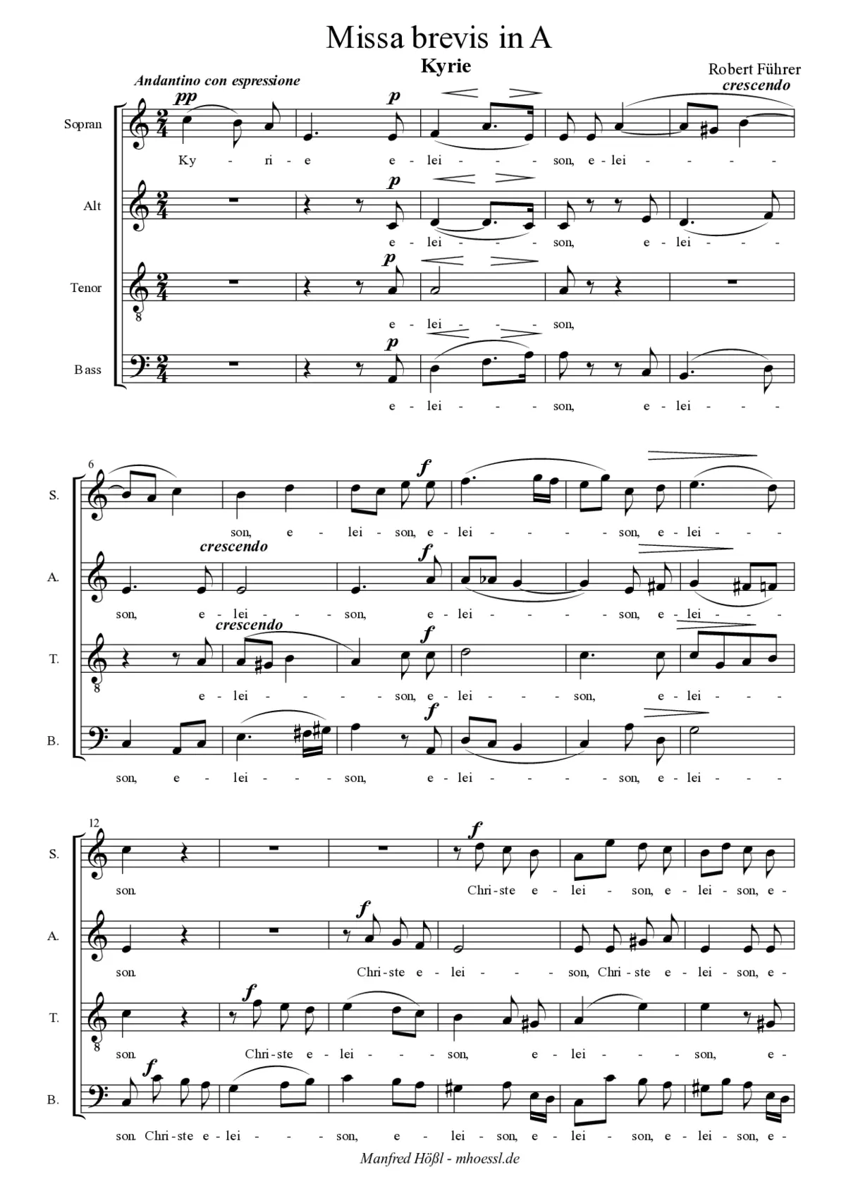 Missa brevis No. 4 in A - Page 1