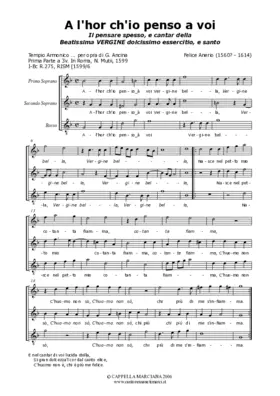 Al'hor ch'io penso a voi