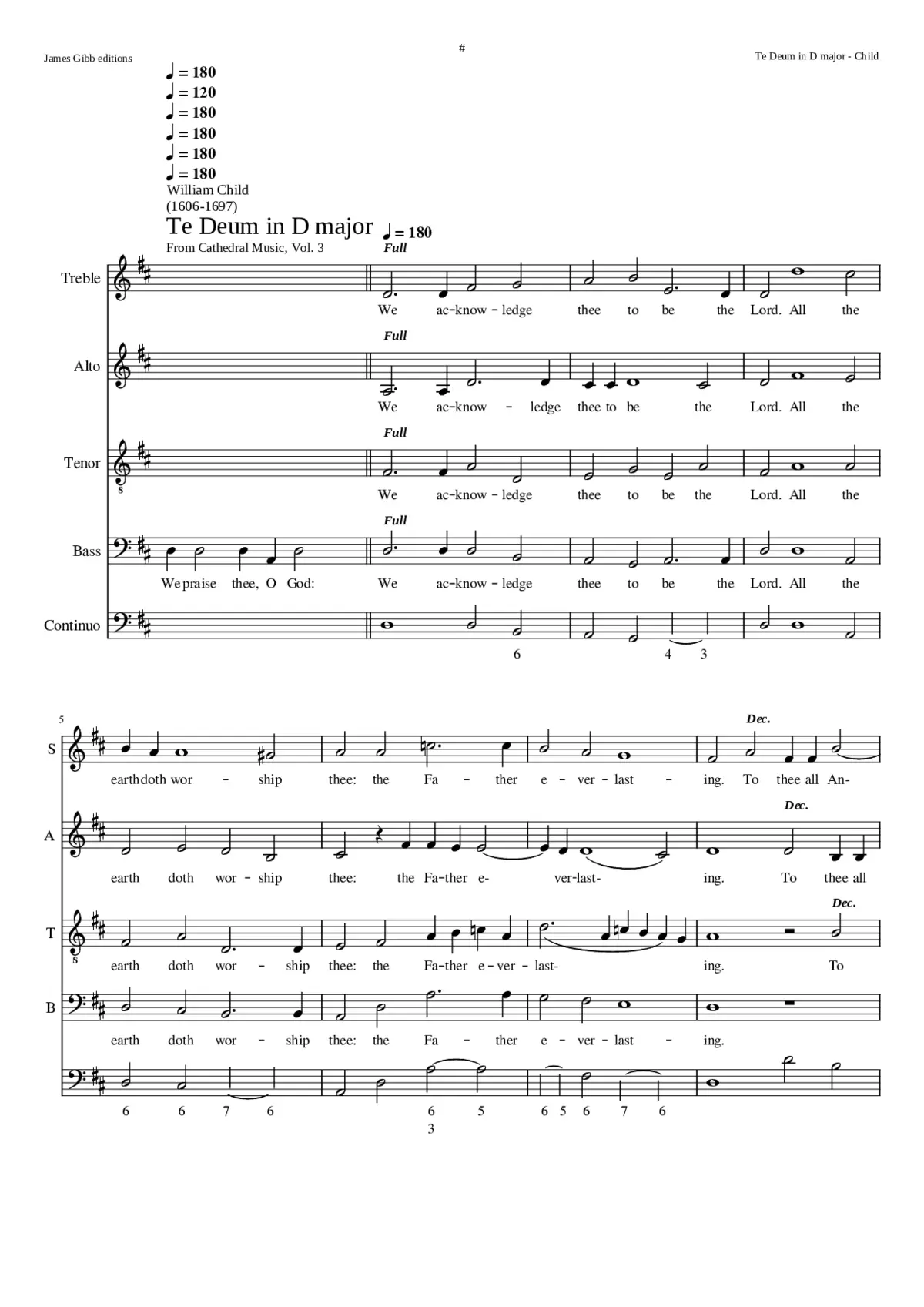Te Deum in D major - Page 1