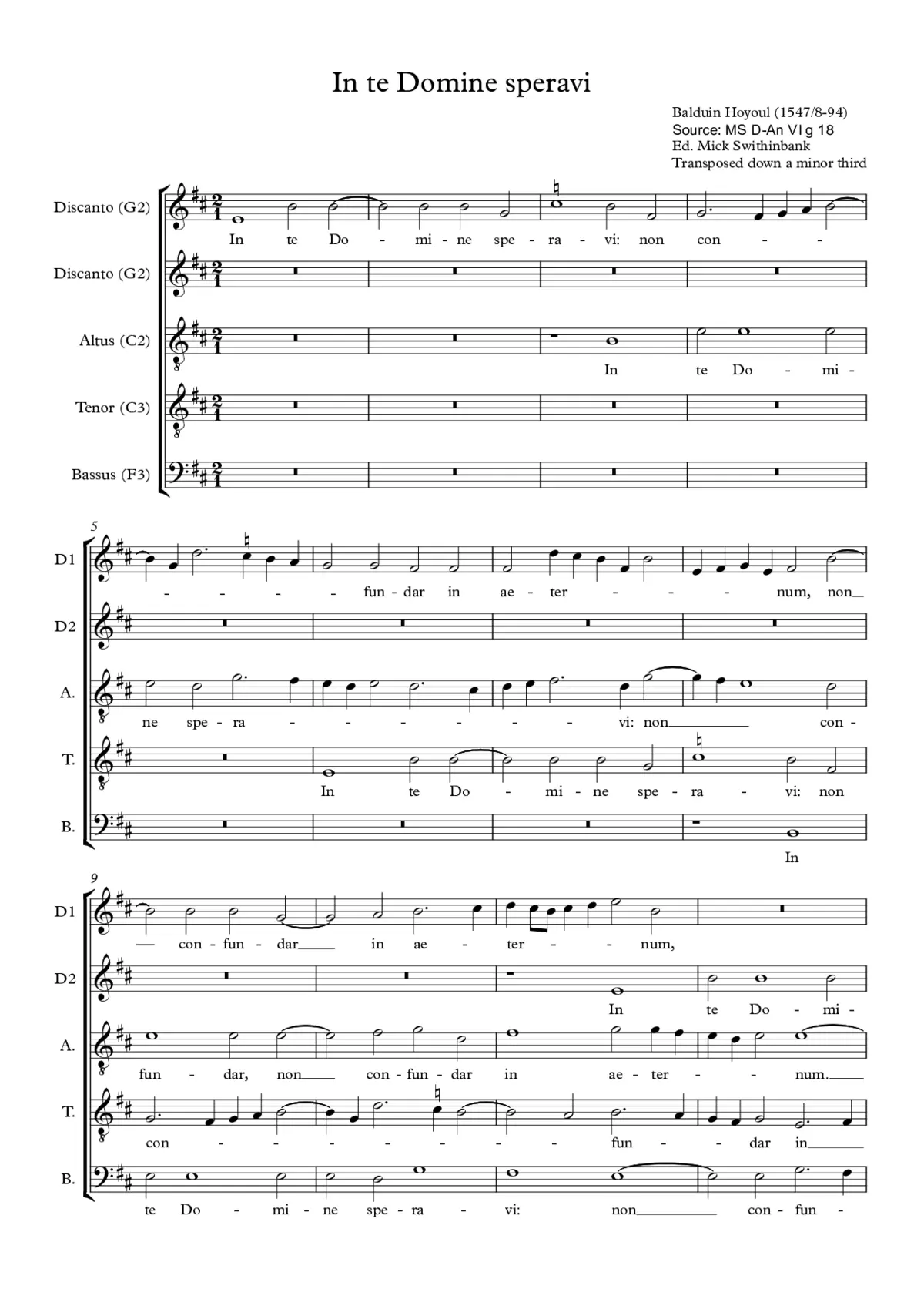 In te Domine speravi - Page 1