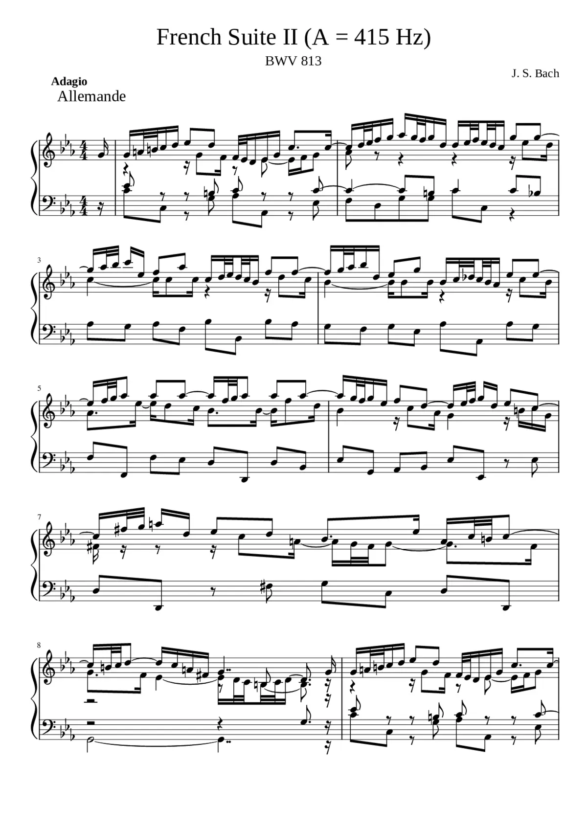 French Suite No.2 in C minor BWV 813 - Page 1