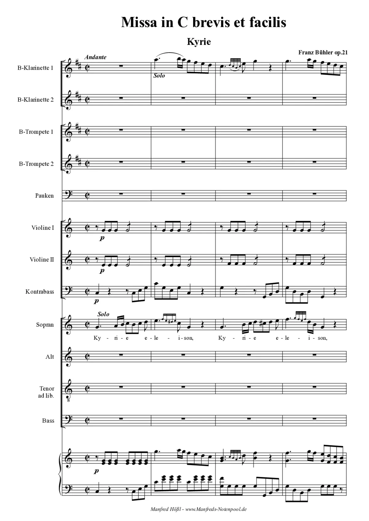Missa in C brevis et facilis - Page 1