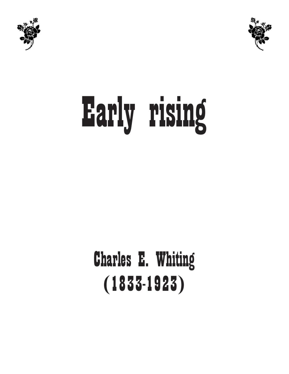 Early rising - Page 1