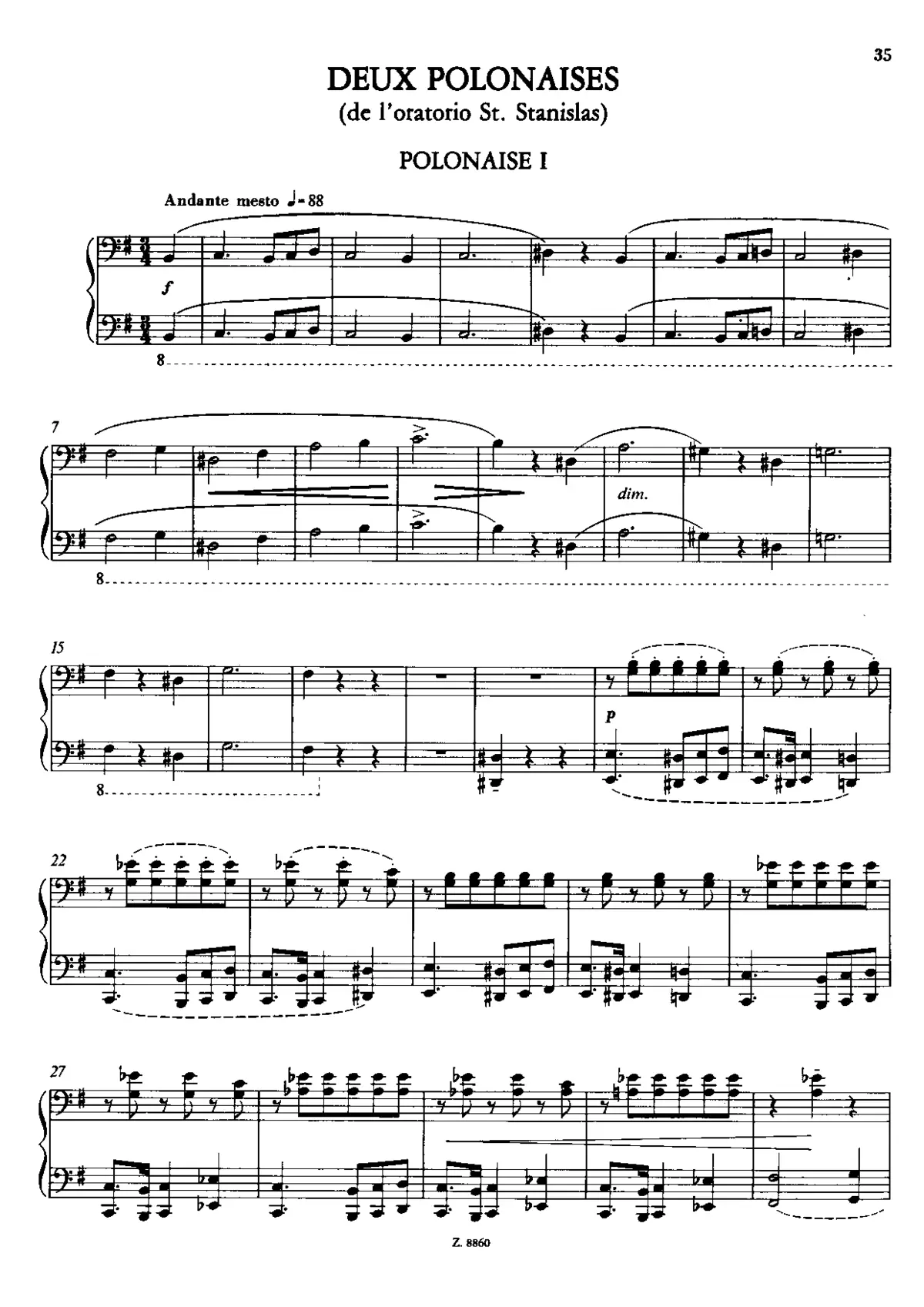 Polonaises de l'oratorio St. Stanislaus, S.519 - Page 1