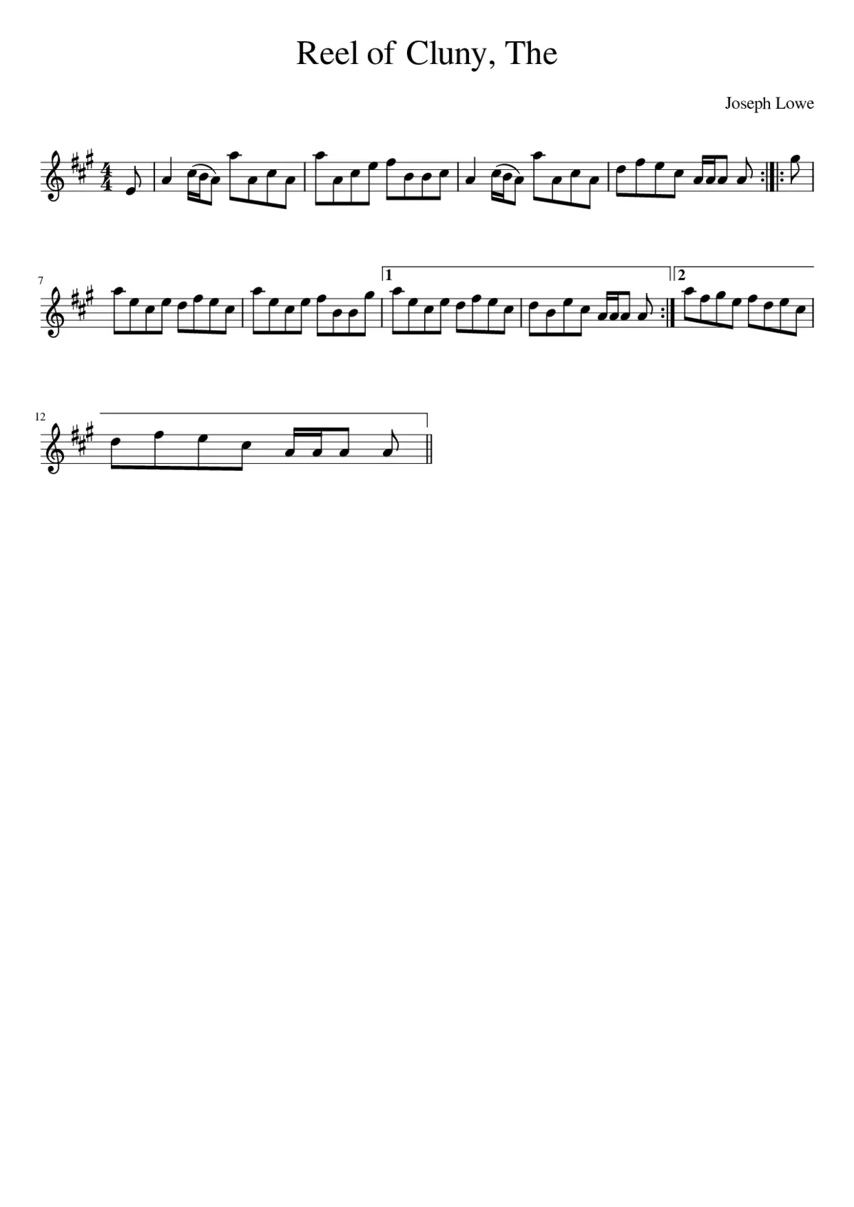 the REEL OF CLUNY - Page 1
