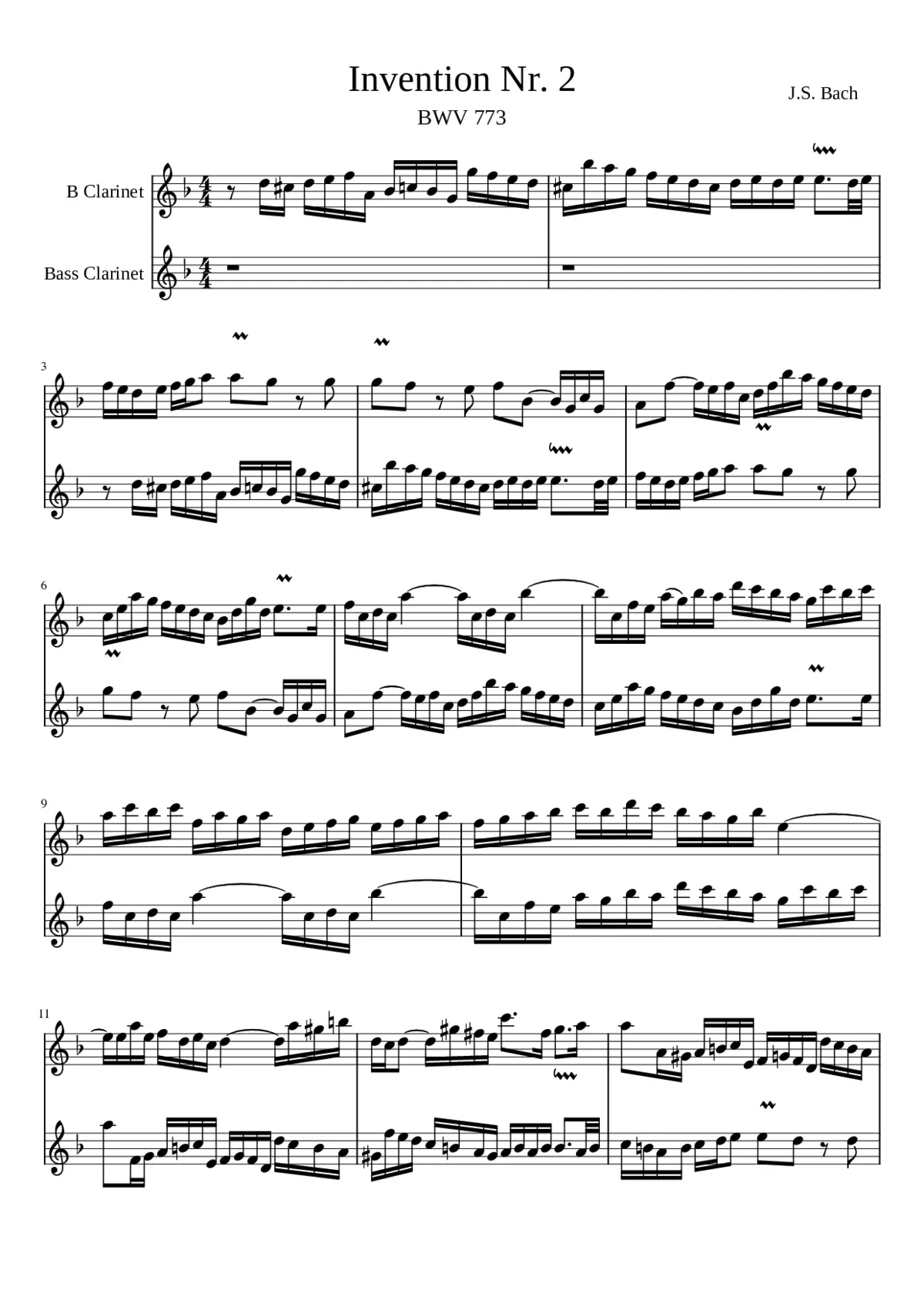 Invention in C minor BWV 773 - Page 1