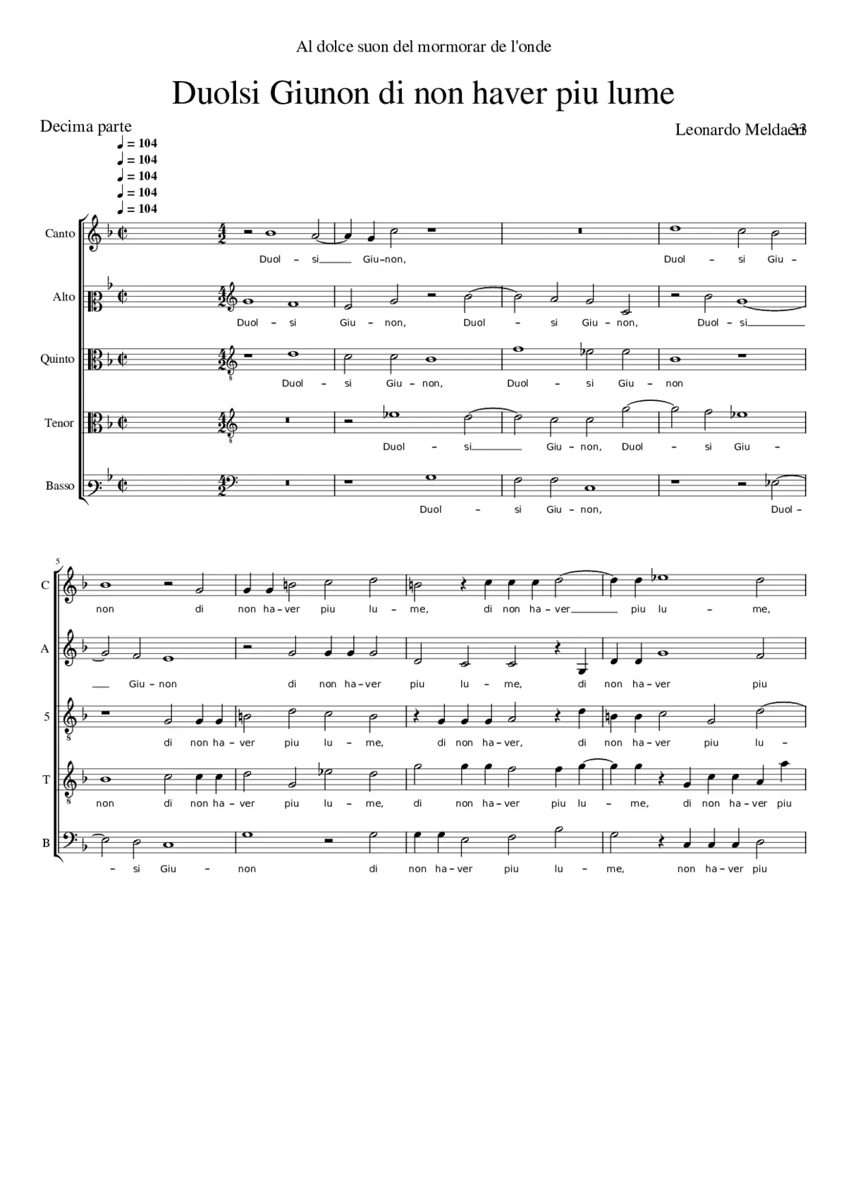 Duolsi Giunon di non haver piu lume - Page 1