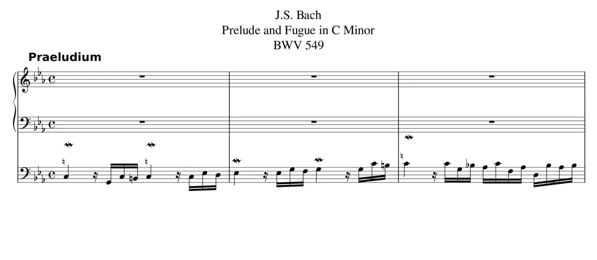 Prelude and Fugue in C minor BWV 549 - Page 1