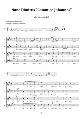 Nunc Dimittis Canonico Johannes