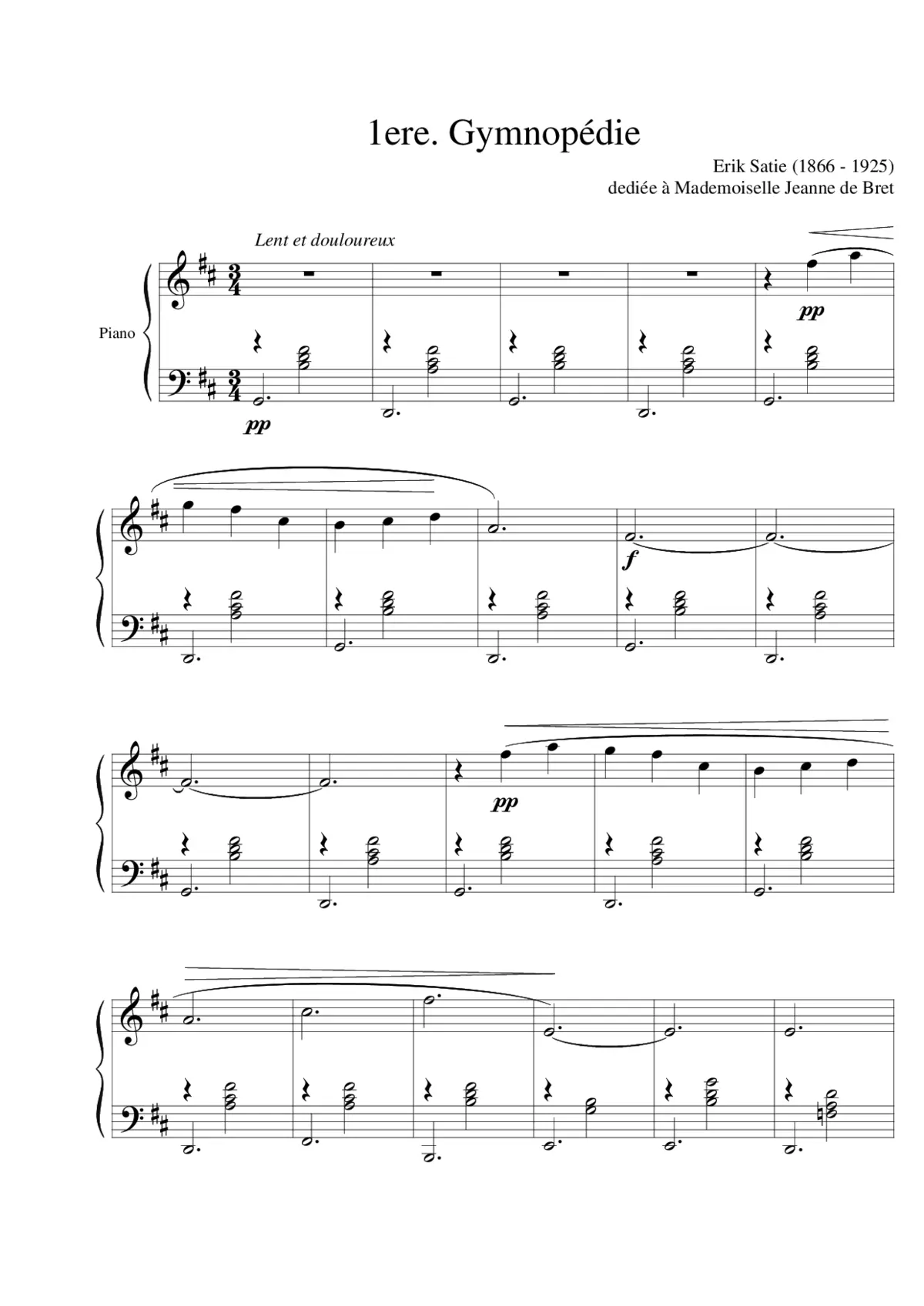 Trois Gymnopédies - Page 1
