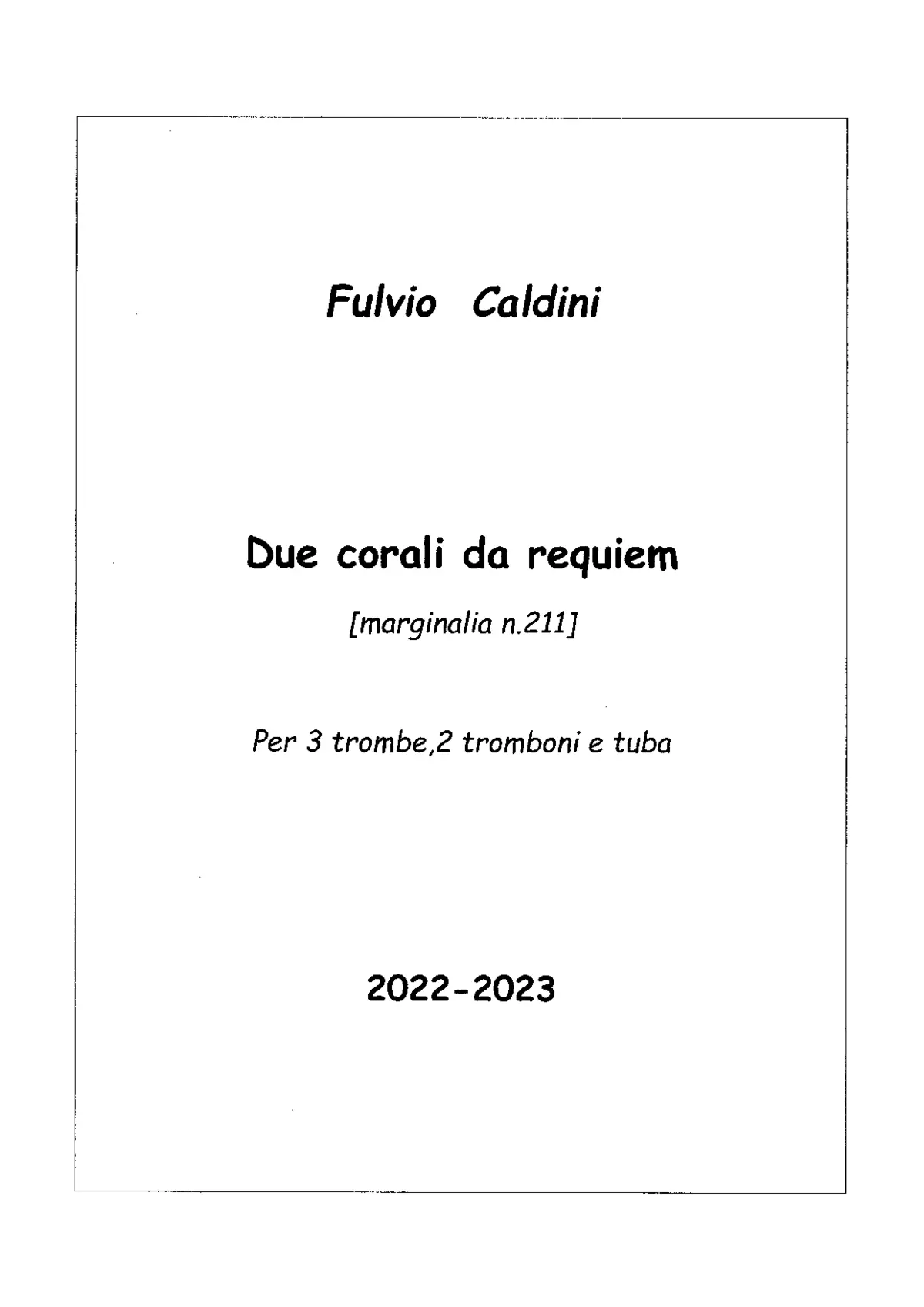 2 Corali da requiem, Marginalia No.211 - Page 1