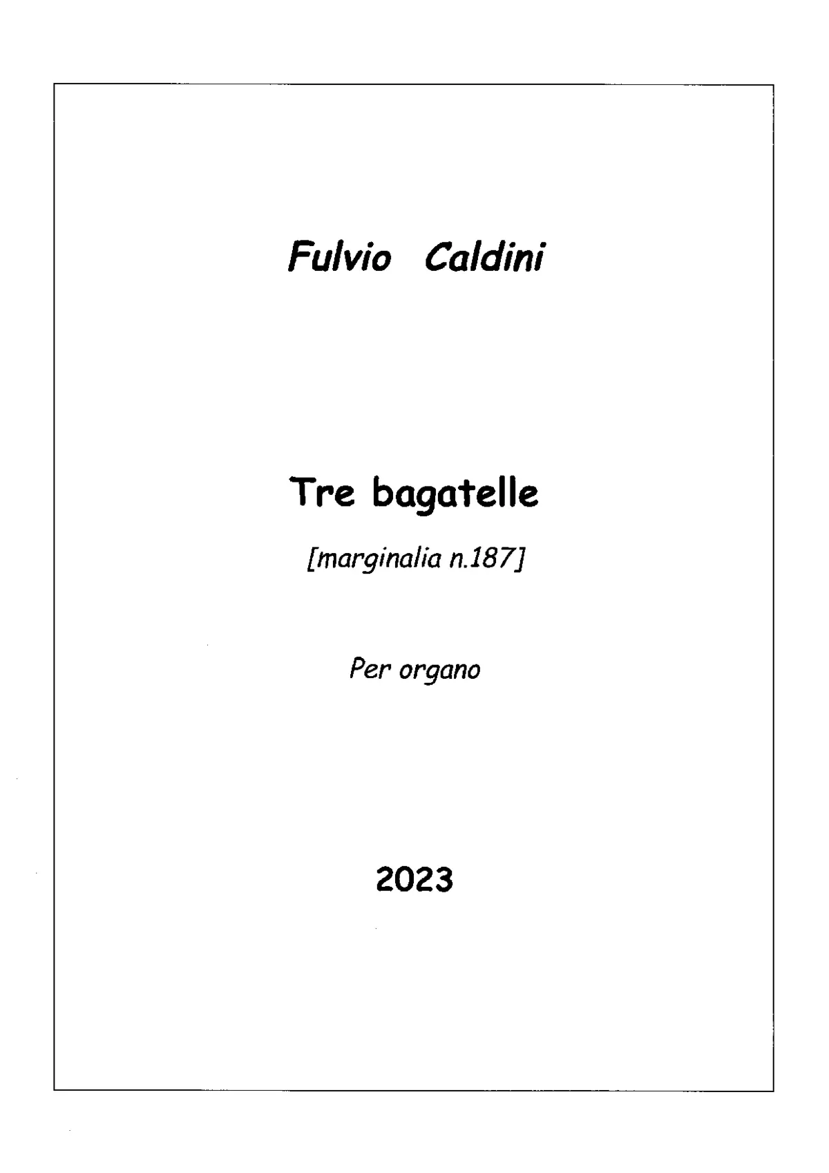 3 Bagatelle - Page 1