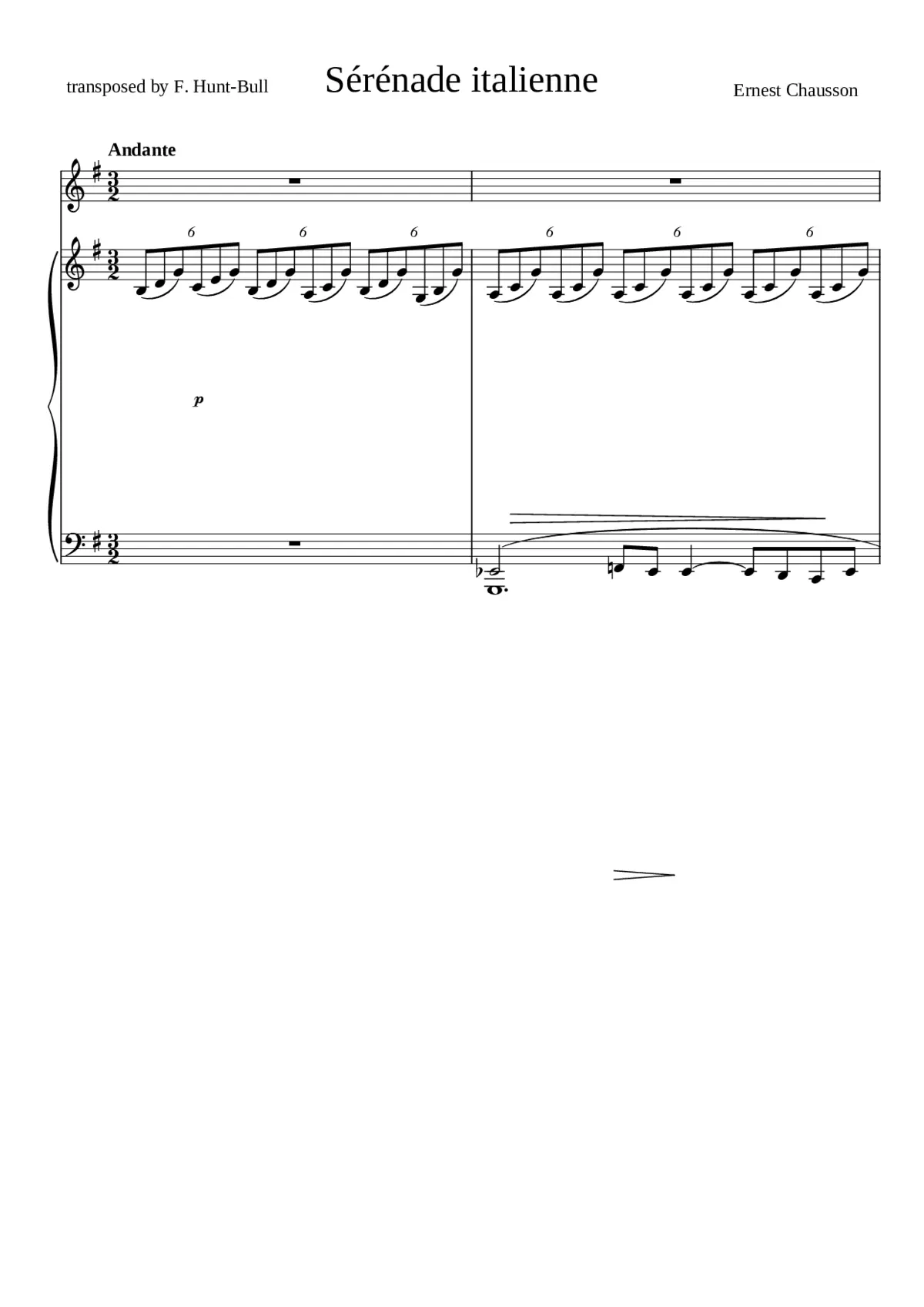 Serenade Italienne by Ernest Chausson - Page 1