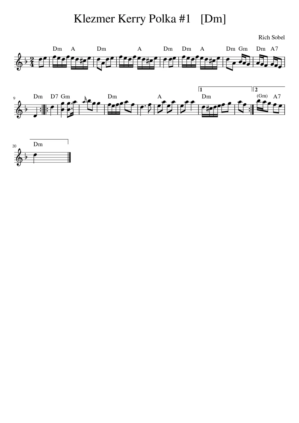 Klezmer Kerry Polka 1 - Page 1