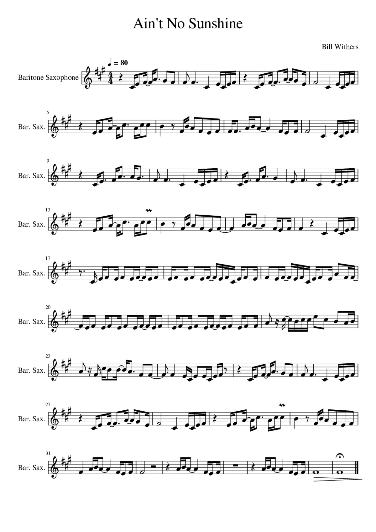 Ain't No Sunshine - Page 1