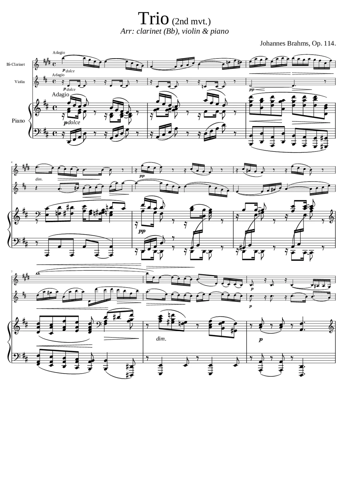 Clarinet Trio Op.114 - Page 1