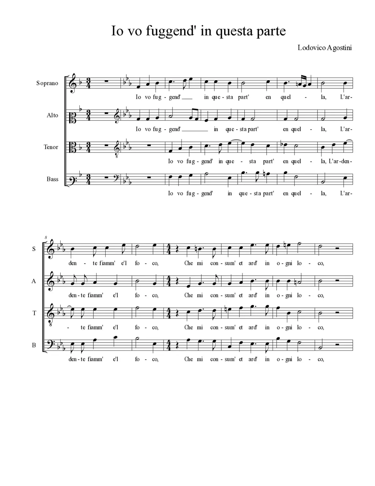 Io vo fuggend' in questa parte - Page 1