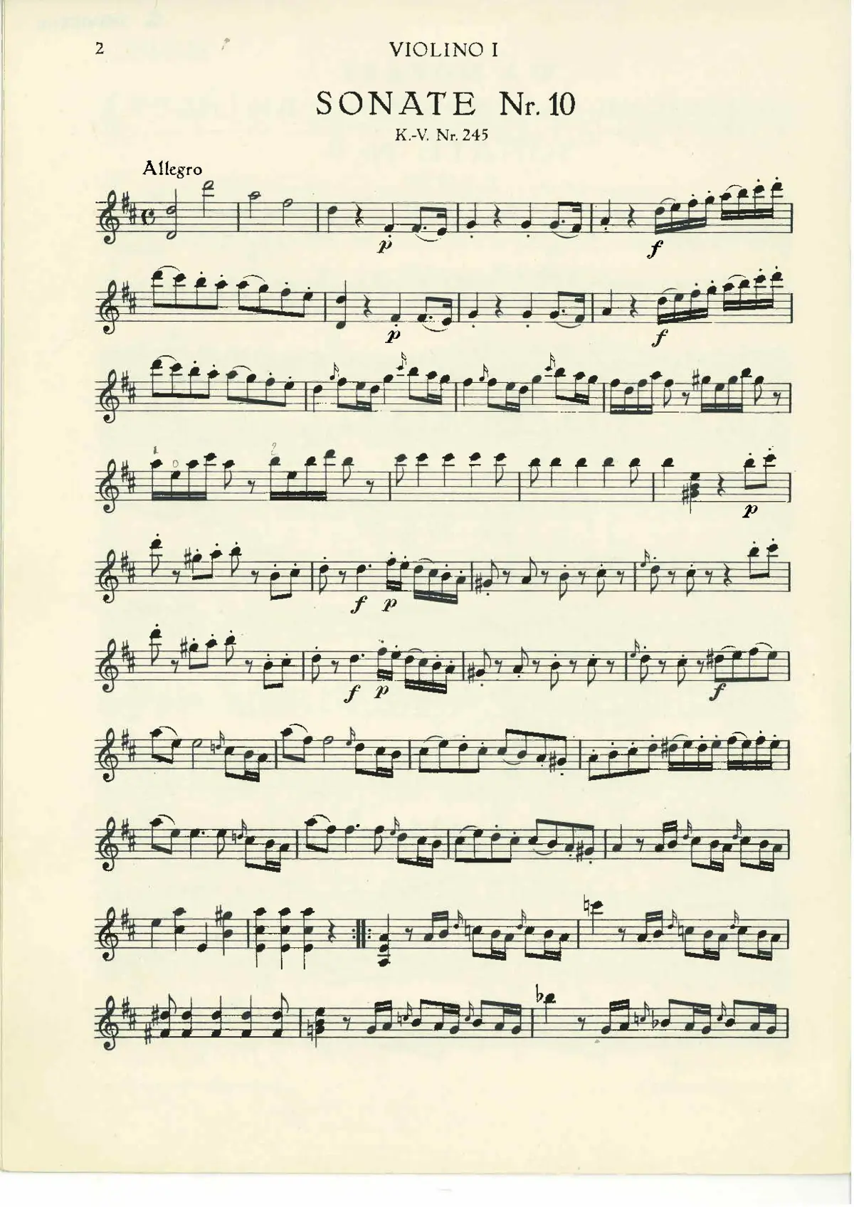 Church Sonata in D major - Page 1