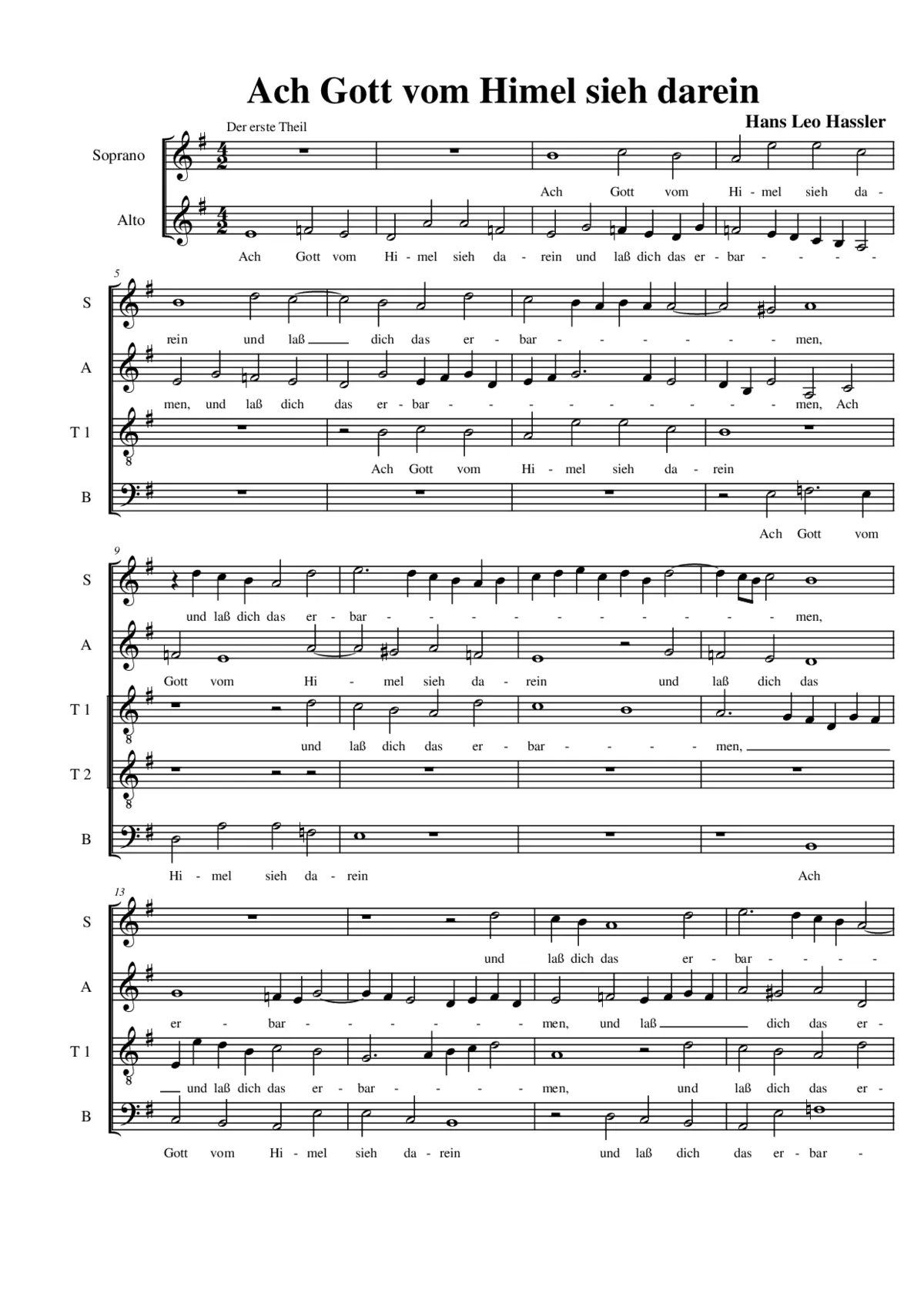 Ach Gott vom Himel sieh darein (polyphonic) - Page 1