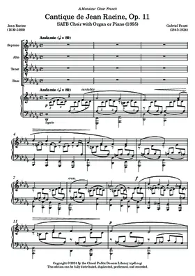 Cantique de Jean Racine, Op. 11